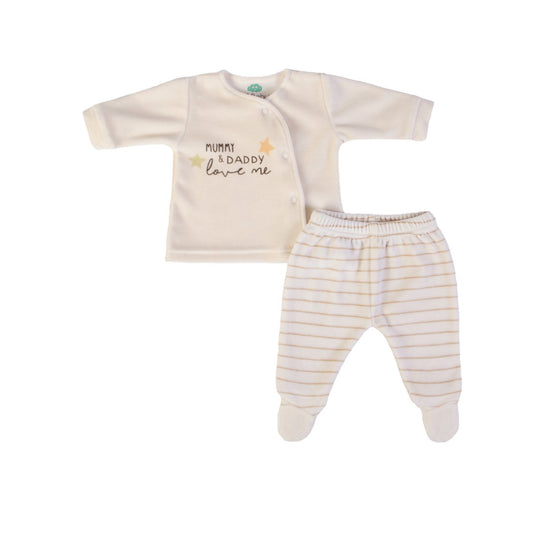 FS Baby - 2 Delige Baby Pyjama Set – Mummy & Daddy Love Me - Maat  3M