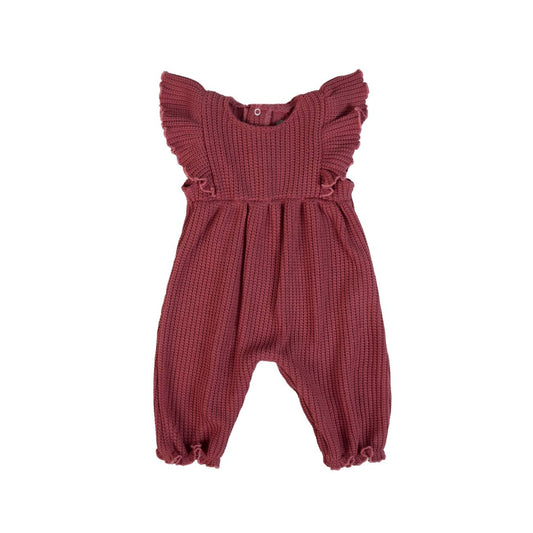 FS Baby - Gebreide Baby Jumpsuit met Ruffles – Oudroze