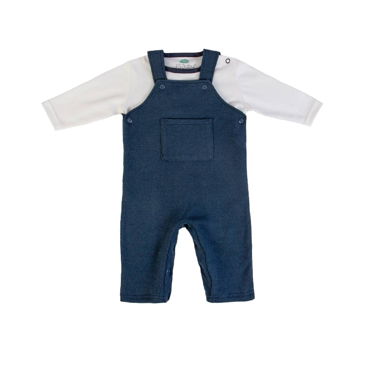 FS Baby - 2-delige Babyset Blauw – Gebreide Salopette & Shirt