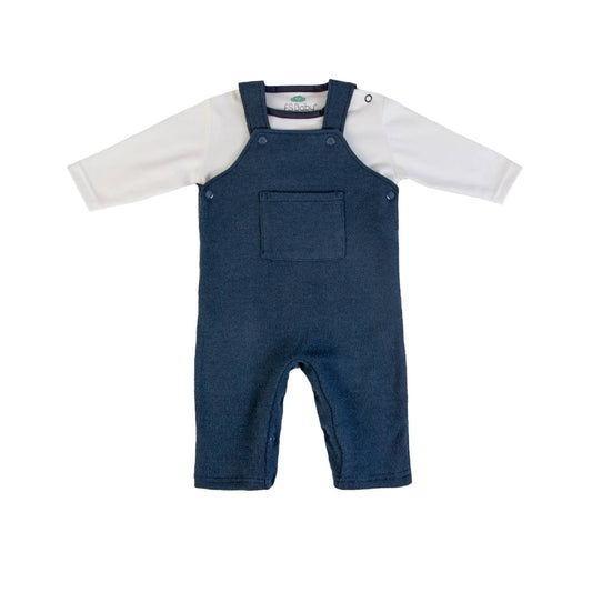 FS Baby - 2-delige Babyset Blauw – Gebreide Salopette & Shirt